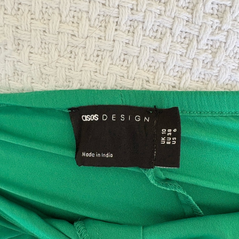 ASOS Green Ruched Cut Out Halter Gown - Picture 6 of 7